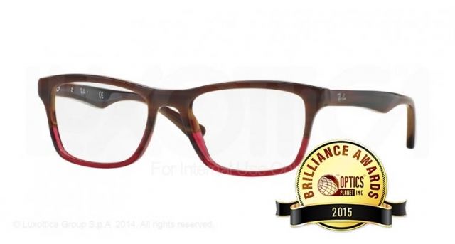 Ray-Ban Ray-Ban RX5279 Prescription Eyeglasses 5541-55 - Brown Horn Grad Trasp Bordea Frame