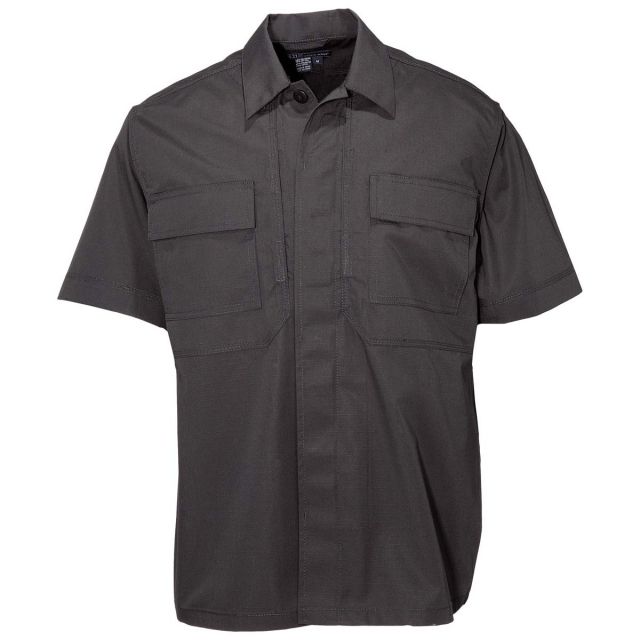 5.11 Tactical 5.11 Tactical Taclite TDU Short Sleeve Mens Black Shirt, Small, Regular 71339-019-S