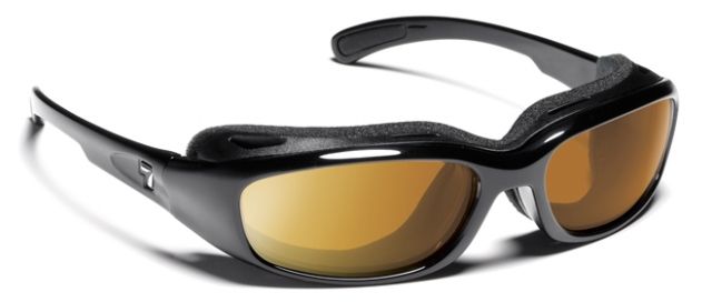 7 Eye 7 Eye Churada Sunglasses, Glossy Black Frame, Sharp View Copper 160642