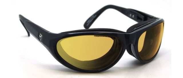 7 Eye 7 Eye Diablo AirShield Sunglasses,Midnight Blues Frame,SharpView Yellow Lens,M-L 173843