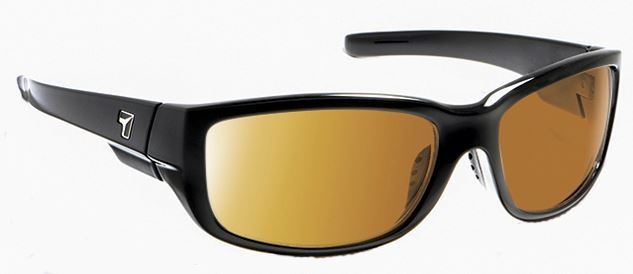 7 Eye 7 Eye Dillon Active Sunglasses,Glossy Black Frame,SharpView Copper Lens,S-L 860544