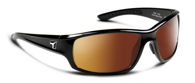 7 Eye 7 Eye Signature Series Rake Sunglasses,SharpView Copper Lens,Glossy Black Frame,M-XL 910544