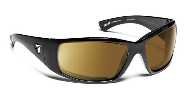 7 Eye 7 Eye Taku Full Wrap Sunglasses, Glossy Black Frame, 24 - 7 NXT Contrast Lens 570527