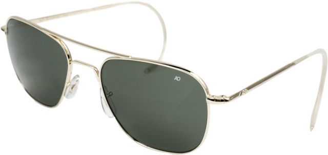 AO AO Original Pilot Sunglasses, Gold, Comfort Cable, Green Glass Lenses - 52mm G-TCGG-CC-52