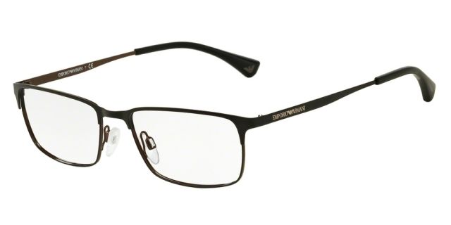 Armani Armani EA1042 Single Vision Prescription Eyeglasses 3127-53 - Matte Black/black/brown Frame