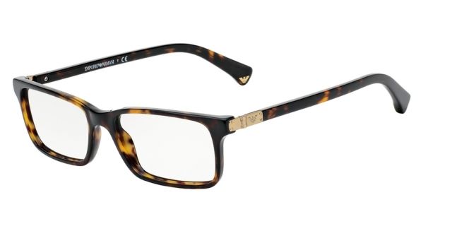 Armani Armani EA3005F Single Vision Prescription Eyeglasses 5026-53 - Dark Havana Frame