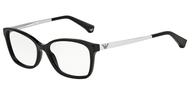 Armani Armani EA3026 Single Vision Prescription Eyeglasses 5017-54 - Black Frame
