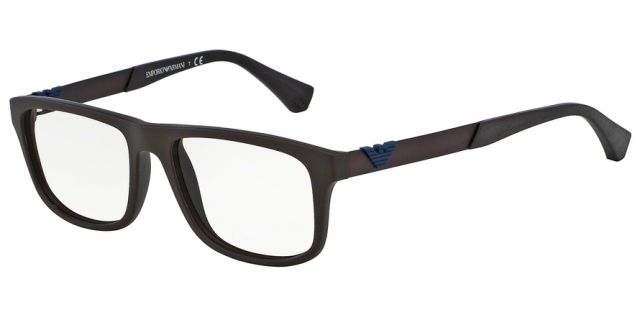 Armani Armani EA3029 Single Vision Prescription Eyeglasses 5210-54 - Brown Rubber Frame