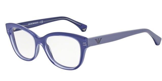 Armani Armani EA3033 Progressive Prescription Eyeglasses 5225-55 - Transp Lilac On Lilac Frame