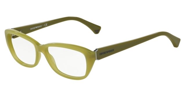 Armani Armani EA3041 Single Vision Prescription Eyeglasses 5259-53 - Opal Olive Frame