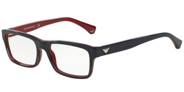 Armani Armani EA3050 Progressive Prescription Eyeglasses 5347-55 - Blue Gradient Red On Red Frame