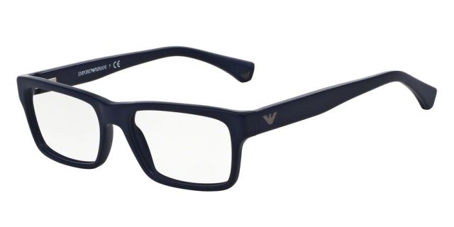 Armani Armani EA3050 Single Vision Prescription Eyeglasses 5368-53 - Matte Blue Frame