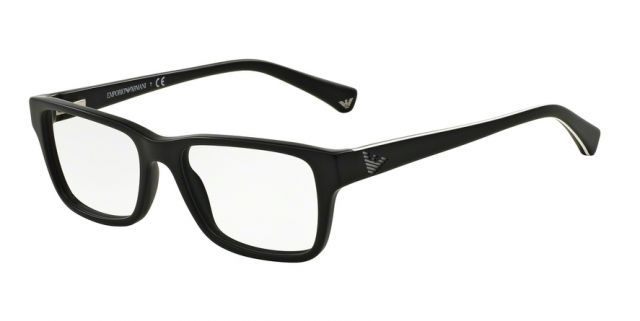 Armani Armani EA3057F Single Vision Prescription Eyeglasses 5364-55 - Matte Black Frame