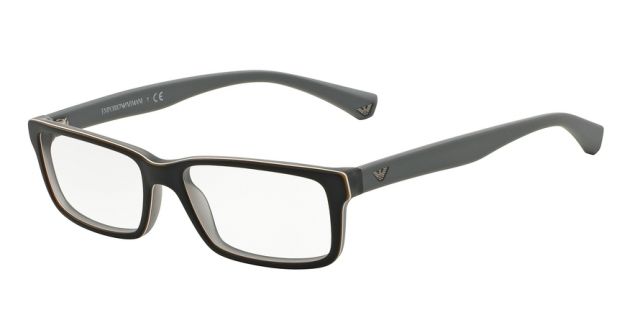 Armani Armani EA3061 Progressive Prescription Eyeglasses 5390-55 - Top Black/matte Grey Frame