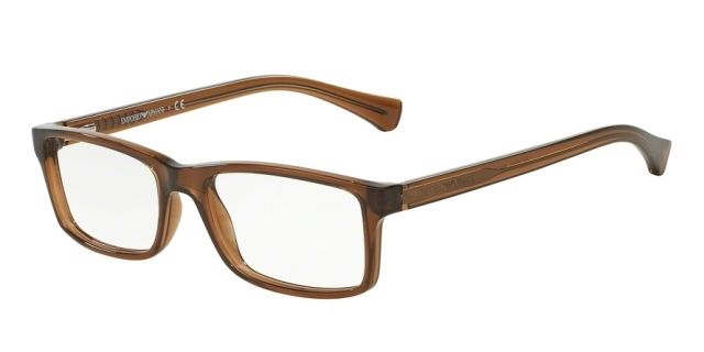 Armani Armani EA3065 Progressive Prescription Eyeglasses 5374-54 - Transparent Brown Frame
