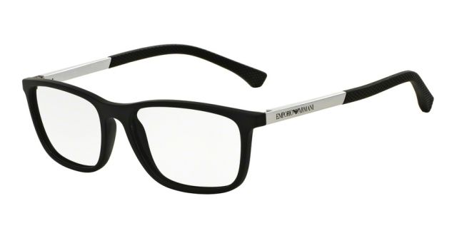 Armani Armani EA3069 Progressive Prescription Eyeglasses 5063-53 - Black Rubber Frame