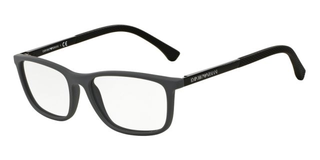 Armani Armani EA3069 Single Vision Prescription Eyeglasses 5473-53 - Grey Rubber Frame