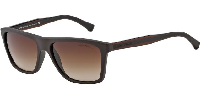 Armani Armani EA4001 Single Vision Prescription Sunglasses EA4001-506413-56 - Lens Diameter 56 mm, Frame Color Brown Rubber