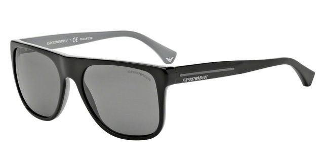Armani Armani EA4014 Progressive Prescription Sunglasses EA4014-510281-56 - Lens Diameter 56 mm, Frame Color Top Black On Gray
