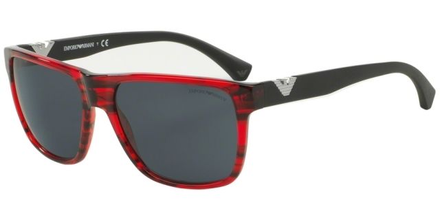 Armani Armani EA4035 Single Vision Prescription Sunglasses EA4035-527887-58 - Lens Diameter 58 mm, Frame Color Striped Red