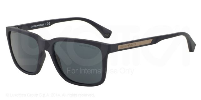 Armani Armani EA4047 Single Vision Prescription Sunglasses EA4047-506587-56 - Lens Diameter 56 mm, Frame Color Blue Rubber