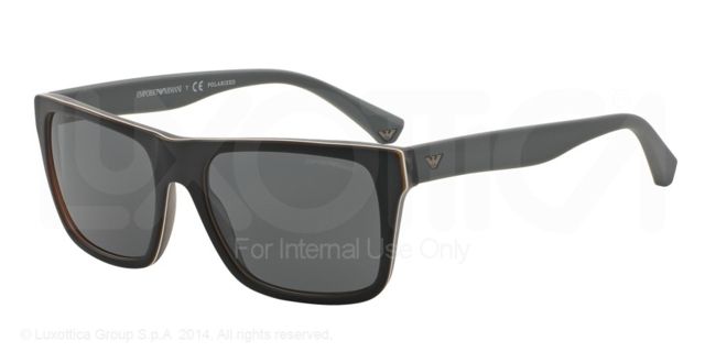 Armani Armani EA4048F Single Vision Prescription Sunglasses EA4048F-539081-57 - Lens Diameter 57 mm, Frame Color Top Black/matte Grey