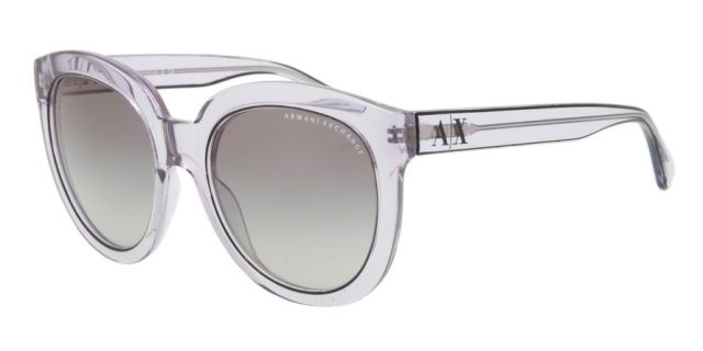 Armani Exchange Armani Exchange AX4003 Progressive Prescription Sunglasses AX4003-803111-53 - Lens Diameter 53 mm, Frame Color Mirage Grey Transparent
