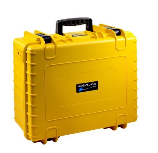 B&W International B&W International Type 6000 Yellow Outdoor Case With Si Foam, Yellow, Medium 6000/Y/SI