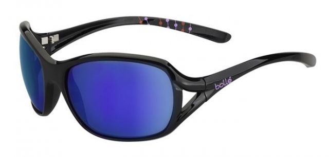 Bolle Bolle Solden Sunglasses,Shiny Black Frame,Blue Violet Lens,11967