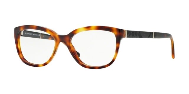 Burberry Burberry BE2166 Single Vision Prescription Eyeglasses 3316-54 - Light Havana Frame