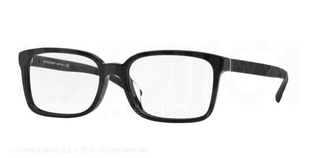 Burberry Burberry BE2175 Single Vision Prescription Eyeglasses 3001-53 - Black Frame