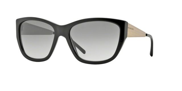 Burberry Burberry BE4174 Single Vision Prescription Sunglasses BE4174-300111-56 - Lens Diameter 56 mm, Frame Color Black