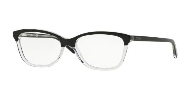 DKNY DKNY DY4662 Single Vision Prescription Eyeglasses 3670-54 - Top Black On Transparent Frame