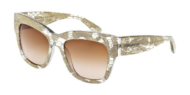 Dolce&Gabbana Dolce&Gabbana ALMOND FLOWERS DG4231 Single Vision Prescription Sunglasses DG4231-285113-54 - Lens Diameter 54 mm, Frame Color Gold Lace