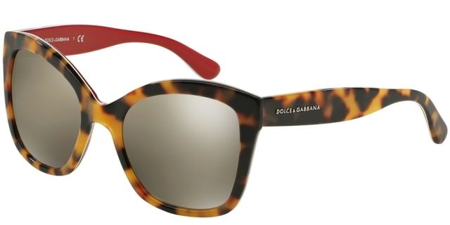 Dolce&Gabbana Dolce&Gabbana CONTEMPORARY DG4240 Progressive Prescription Sunglasses DG4240-28936G-54 - Lens Diameter 54 mm, Frame Color Top Havana On Red