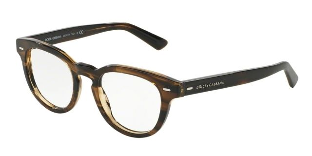Dolce&Gabbana Dolce&Gabbana DG3225 Progressive Prescription Eyeglasses 2925-48 - Striped Tobaco Frame