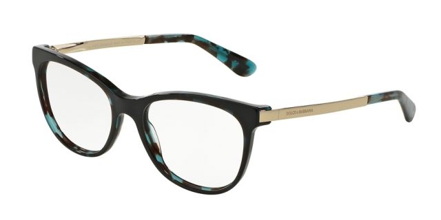 Dolce&Gabbana Dolce&Gabbana DG3234 Single Vision Prescription Eyeglasses 2887-54 - Petrolemu Cube Frame