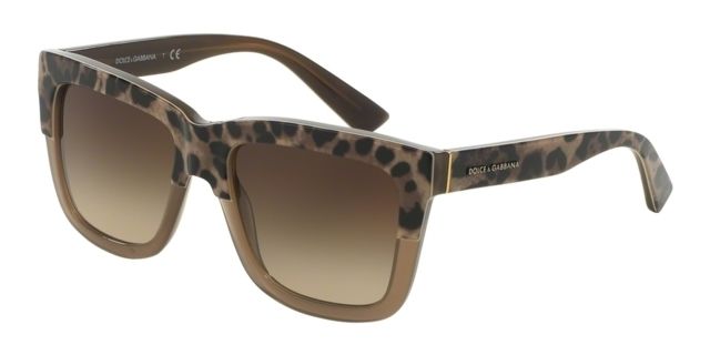 Dolce&Gabbana Dolce&Gabbana DG4262 Single Vision Prescription Sunglasses DG4262-296713-54 - Lens Diameter 54 mm, Frame Color Print Leo On Opal Mud