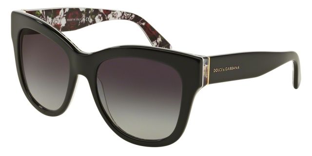 Dolce&Gabbana Dolce&Gabbana DG4270 Progressive Prescription Sunglasses DG4270-30218G-55 - Lens Diameter 55 mm, Frame Color Top Black/print Rose