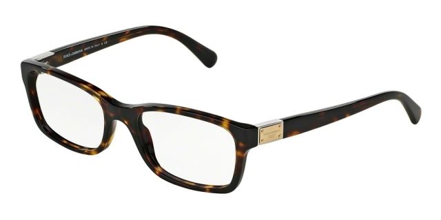 Dolce&Gabbana Dolce&Gabbana LOGO PLAQUE DG3170 Single Vision Prescription Eyeglasses 502-51 - Havana Frame