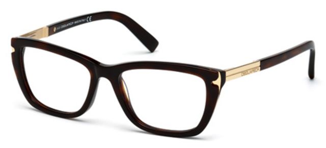 DSquared DSquared DQ5134 Progressive Prescription Eyeglasses - Dark Havana Frame, 52 mm Lens Diameter DQ513452052