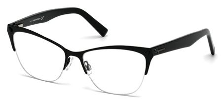 DSquared DSquared DQ5183 Single Vision Prescription Eyeglasses - Black Frame, 55 mm Lens Diameter DQ518355005