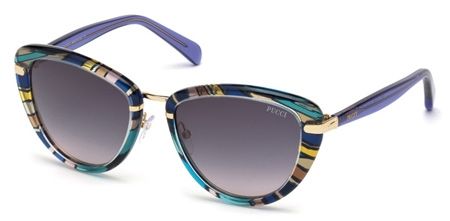 Emilio Pucci Emilio Pucci EP0011 Progressive Prescription Sunglasses EP00115692B - Lens Diameter 56 mm, Frame Color Blue