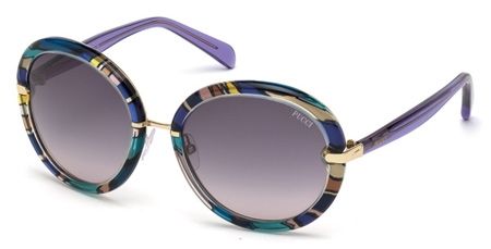 Emilio Pucci Emilio Pucci EP0012 Progressive Prescription Sunglasses EP00125792B - Lens Diameter 57 mm, Frame Color Blue
