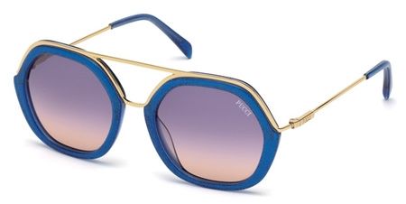 Emilio Pucci Emilio Pucci EP0014 Single Vision Prescription Sunglasses EP00145392W - Lens Diameter 53 mm, Frame Color Blue