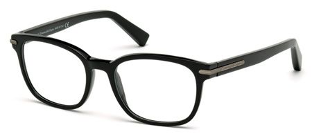Ermenegildo Zegna Ermenegildo Zegna EZ5032 Single Vision Prescription Eyeglasses - Shiny Black Frame, 51 mm Lens Diameter EZ503251001