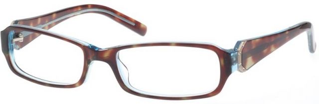 Exces Exces Swarovski Crystals Eyeglasses 3036 with No-Line Progressive Rx Prescription Lenses, Select Frame Color Tortoise-Light Blue Frame