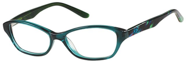 Guess Guess GU2417 Single Vision Prescription Eyeglasses - Shiny Dark Green Frame, 49 mm Lens Diameter GU241749096