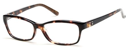 Guess Guess GU2542 Single Vision Prescription Eyeglasses - Dark Havana Frame, 54 mm Lens Diameter GU254254052