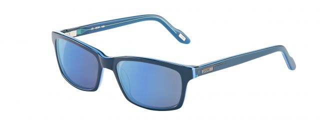 Joop! Joop! 87185 Single Vision Prescription Sunglasses, Blue Frame, Grey/Brown W/ Skyblue Mirror Lens 87185-6631SV
